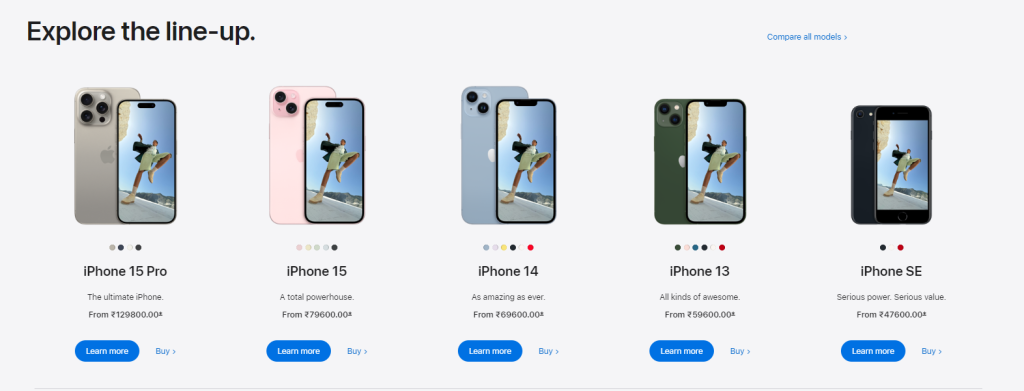 iPhone Explore the line up